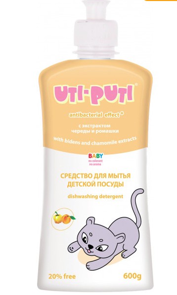 Уті-Путі засіб д/миття дитячого посуду 600г з екстрактом череди і ромашки пуш-пул